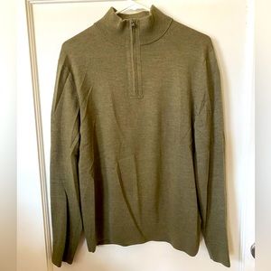 Banana Republic, Zip Up Front, Green Sweater, Size Medium